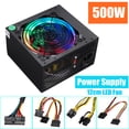 thumbnail image 2 of 500W 12V Computer Power Supply 110V Switchable 24 Pin PCI SATA ATX PC Power Source with 120mm LED Cooling Fan Desktop Computer Game Power Supply, 2 of 10