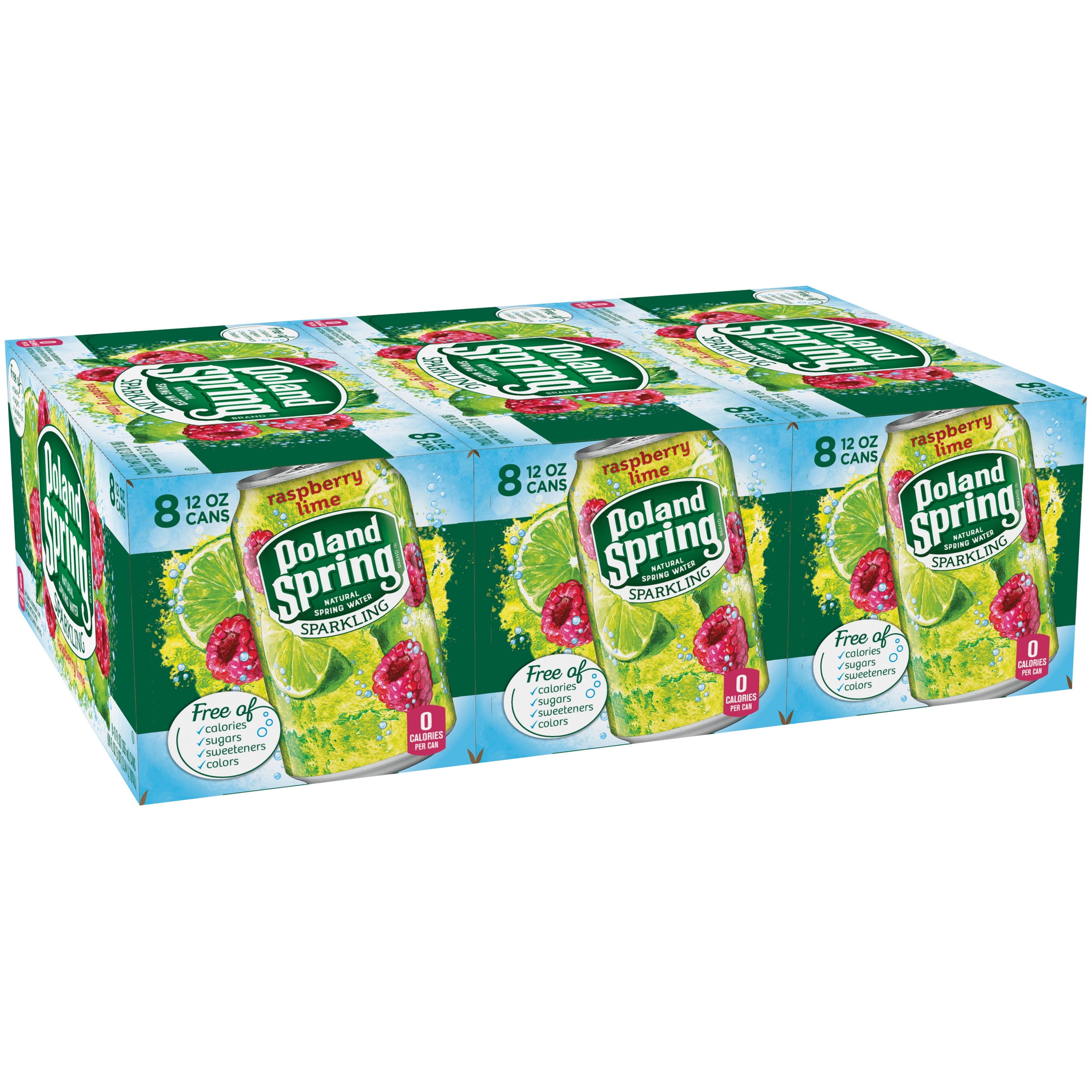 Poland Spring Sparkling Water, Raspberry Lime, 12 oz. Cans (Pack of 24