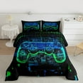 thumbnail image 2 of Manfei Modern Gamepad Full Size Comforter Sets,Teens Video Game Bedding Comforter Set,Green Blue Black Bedding Sets For Boys Kids,Ultra Soft Home Decor Reversible,3pcs, 2 of 8