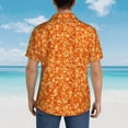 thumbnail image 4 of Fotbe Orange Glitter Camisa Hawaiana para Hombre Unisex – Camisa Casual de Verano con Botones de Manga Corta de Algodón y Lino,Small, 4 of 7