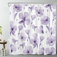 thumbnail image 2 of HVEST Watercolor Floral Leaf Shower Curtain Purple Flower Minimalist Pattern in White Background Shower Curtain for Bathroom Nature Plant Bathroom Shower Curtain with Hooks,72 x 72 Inch, 2 of 6