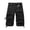 Black, variant on WREESH Men's Cargo Shorts Casual Fashion Solid Shorts with Multi-Pocket Button Zipper Elastic Waist Shoort Shorts Outdoor Workout Shorts Black