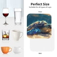 thumbnail image 6 of Naloa Sunshine Underwater Sand Turtle Coasters for Set of 4 - PU Leather Coasters, Coasters for Table Cup Tea Coffee Beer, Decorative for Kitchen Homedecor (Round), 6 of 6