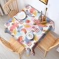 thumbnail image 2 of Christmas Square Tablecloth 42x42 Inch – Waterproof Polyester Printed Table Cover, Wrinkle Resistant & Washable for Kitchen Dining Picnic Party Decor, Single-v4-15, White, 2 of 6