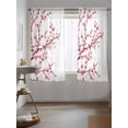 thumbnail image 3 of Cherry Blossom Curtains 72 Inch Length, Sheer Curtains for Bedroom Living Room Window Spring Pink Floral Branches Watercolor Rod Pocket Drapes Kitchen Curtains Small Half Window 52"x72" 2 Panels, 3 of 6