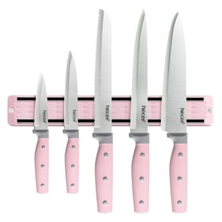 Kitchen Knife Set, Caliamary Pink Flower 6PC Stainless Steel Sharp