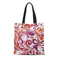 thumbnail image 1 of JSDART Sac Fourre-Tout en Toile Lignes Motif Violet et Marron Sac à Main Réutilisable Épaule Sacs de Courses, 1 of 1