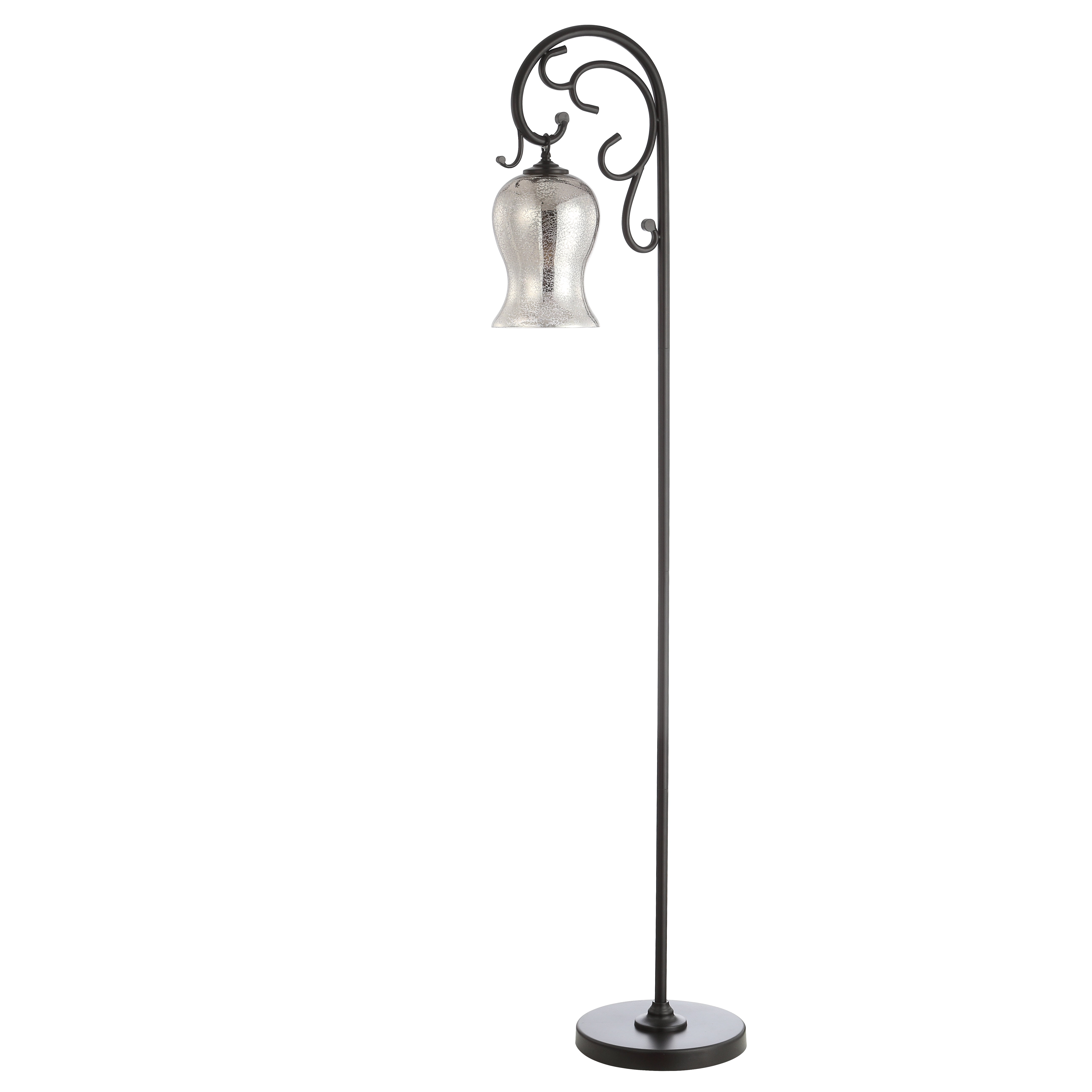 Safavieh Meridia 64" Antique Curved Floral Floor Lamp, Black