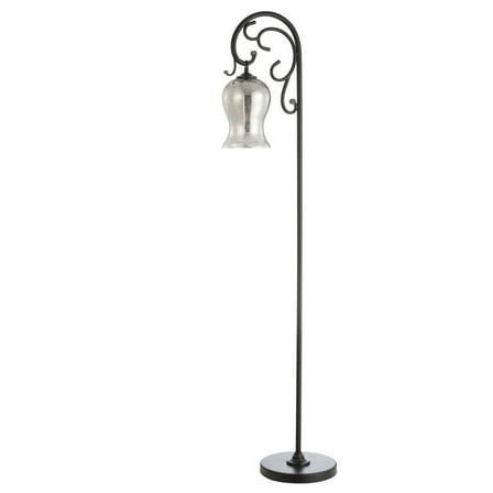 SAFAVIEH Meridia. Antique Curved Floral 64 in. H Floor Lamp, Black