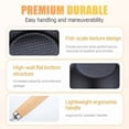 thumbnail image 4 of Fish Scale Pattern Flat Bottom Non-Stick Pan, Handmade Carbon Steel Wok With Glass Lid, No Chemical Coating, Nitriding Anti-Rust, Compatible With Induction & Gas Stoves (24CM), 4 of 8