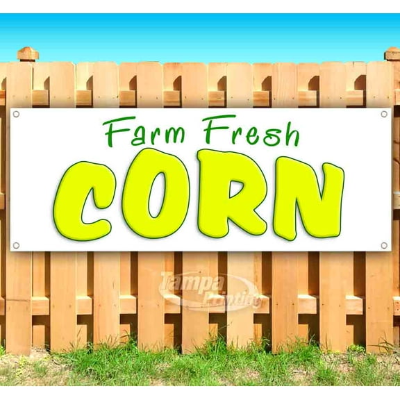 Farm Fresh Corn 13 oz Vinyl Banner With Metal Grommets