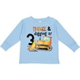 thumbnail image 3 of Inktastic Three and Digging It Bulldozer 3rd Birthday Boys or Girls Long Sleeve Toddler T-Shirt, 3 of 5