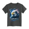 thumbnail image 4 of Quealent Kids American Flag Shirt Boys Girls Toddler 4th of July Tshirts Patriotic Tee Tops Independence Day Short Sleeve (Grey, 2-3 Years), 4 of 5