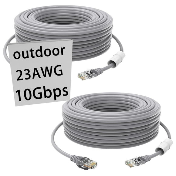 Cable Ethernet GWFIBER Cat 6 de 30 m, resistente a los rayos UV y resistente al agua