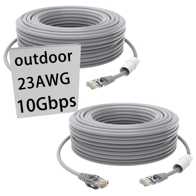Cable Ethernet GWFIBER Cat 6 de 30 m, resistente a los rayos UV y resistente al agua