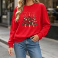 thumbnail image 3 of cocolona Christmas Sweatshirts for Women Christmas Tree Printed Crew Neck Long Sleeve Pullover Sweatshirts, 3 of 6