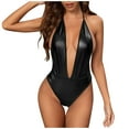 thumbnail image 1 of Gibobby Tangas de mujer sexy para sexo Día de San Valentín sexy charol ropa de dormir lencería tentación ropa interior camisón(Negro, G), 1 of 5