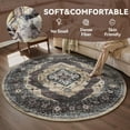 thumbnail image 3 of 6 ft Round Rugs for Living Room Bedroom Rug Circle Area Rug for Dining Room Table Throw Vintage Circular Rugs Washable Soft Comfortable Brown Taupe, 3 of 12