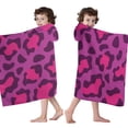 thumbnail image 4 of Pink and Black Of Leopard Print Hooded Bath Towel，60"x35" for Ages 3 To 12 Kids, Quick Dry Lightweight Soft Microfiber Hood Beach Towel Cover Up for Kids, 4 of 7