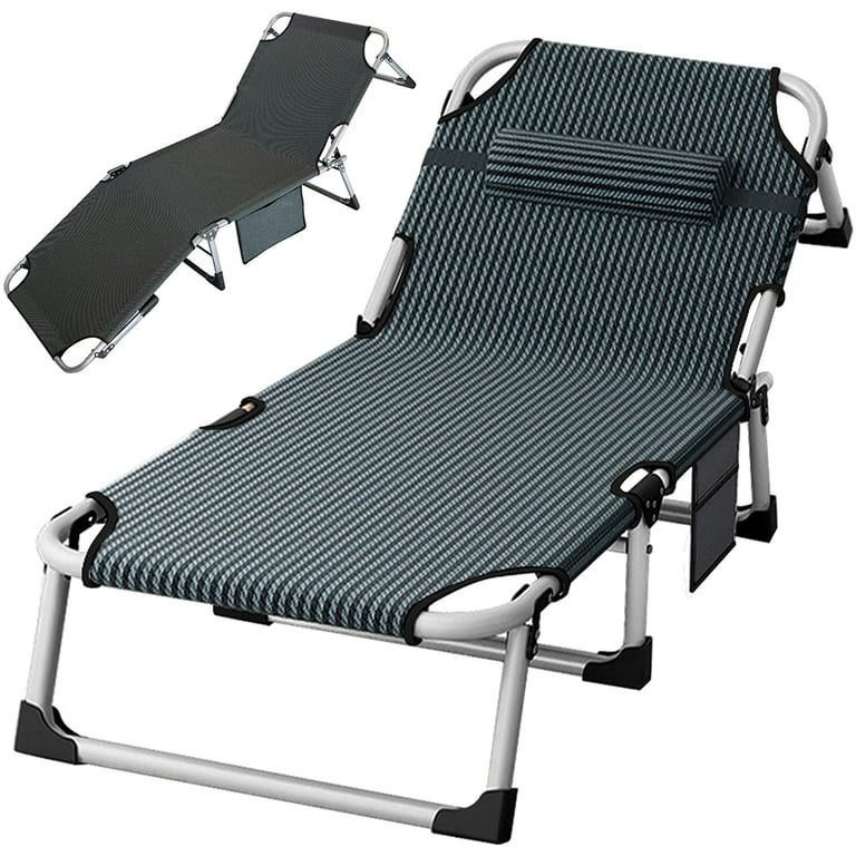 Slsy 4 Fold Folding Outdoor Chaise Lounge Chair Reclining Patio
