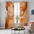 thumbnail image 5 of Marble Burnt Orange Kitchen Curtains 96 Inch Length, Modern Abstract Ink Painting Luxury Grommet Top Bedroom Living Room Curtains, Light Filtering Cafe Curtain Drapes 2 Panels Set 104''x96'', 5 of 9