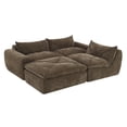 thumbnail image 3 of Modern Convertible L-Shaped Sectional Sofa, Chenille Upholstered Fully Compressed Modular Couch With Movable Ottoman for Living Room Apartment Office, 3 of 17