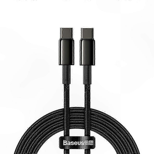 USB-C to USB-C Fast Charging Cable 100W 2m - Premium Black Cord for Devices