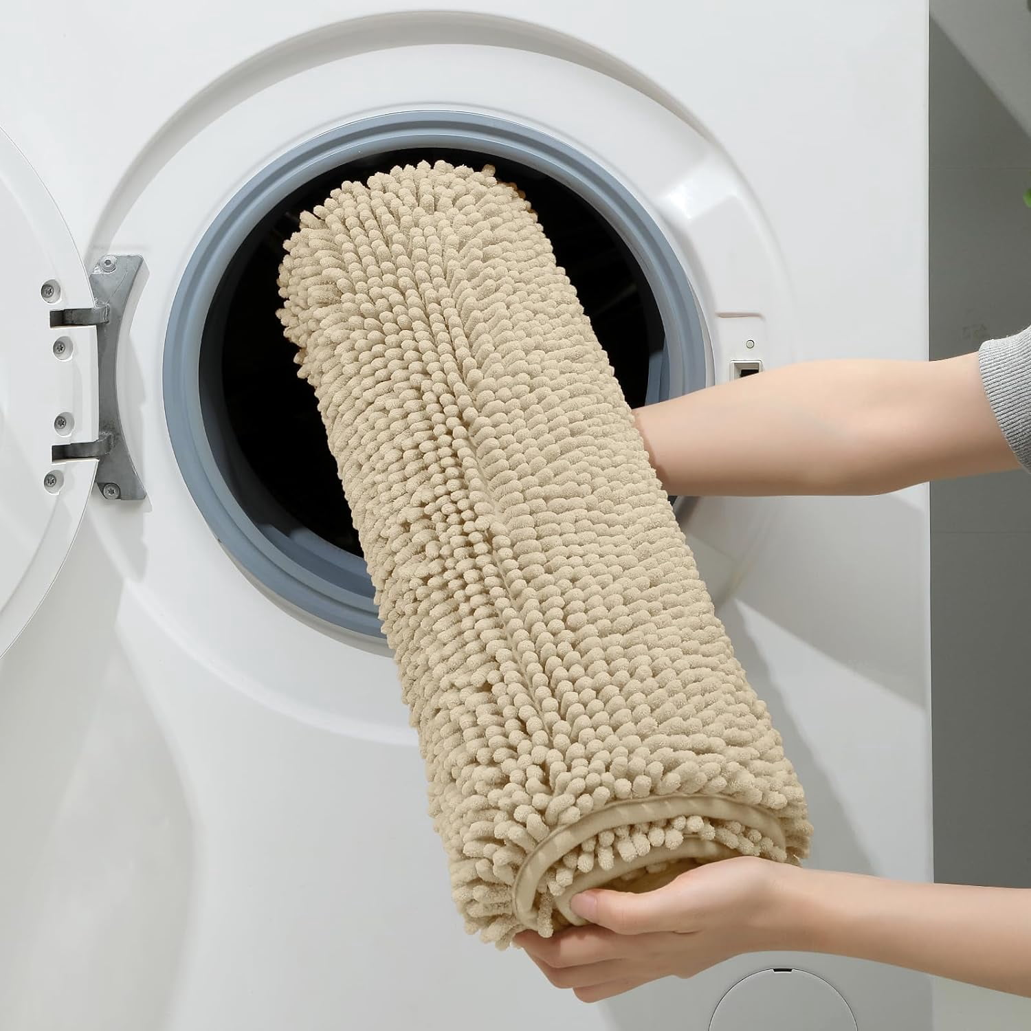 Luxury Chenille Bath Rugs Bathroom Mats Absorbent Non-Slip Capet, 3 Piece Set