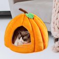 thumbnail image 4 of Cama para Gatos, Cueva para Perros, Fondo Antideslizante, cómoda, Cama para Cachorros semicerrada para Conejos, Gatitos, Gatos o Cachorros de Perros , naranja, 4 of 8