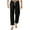 Black, variant on Hanes Cotton Linen Yoga Pants for Men Big and Tall Casual Solid Plus Size Pocket Trousers Lightweight Drawstring Pant Sweatpants Blue XXL