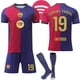 thumbnail image 1 of 2024-2025 Barcelona Home Kids Adult New Football Shirt With Socks No.19 Yamal, 1 of 2