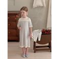 thumbnail image 4 of Spring Autumn Girls' Knitted Pleated Dress British Style O-Neck Half Sleeve Childrens Dresses Optional Striped Cardigan Sweater, 4 of 6