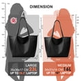 thumbnail image 4 of Bolso de mano KALIDI, tamaño grande, piel vegana, 23 litros, para mujer, color negro, 4 of 8
