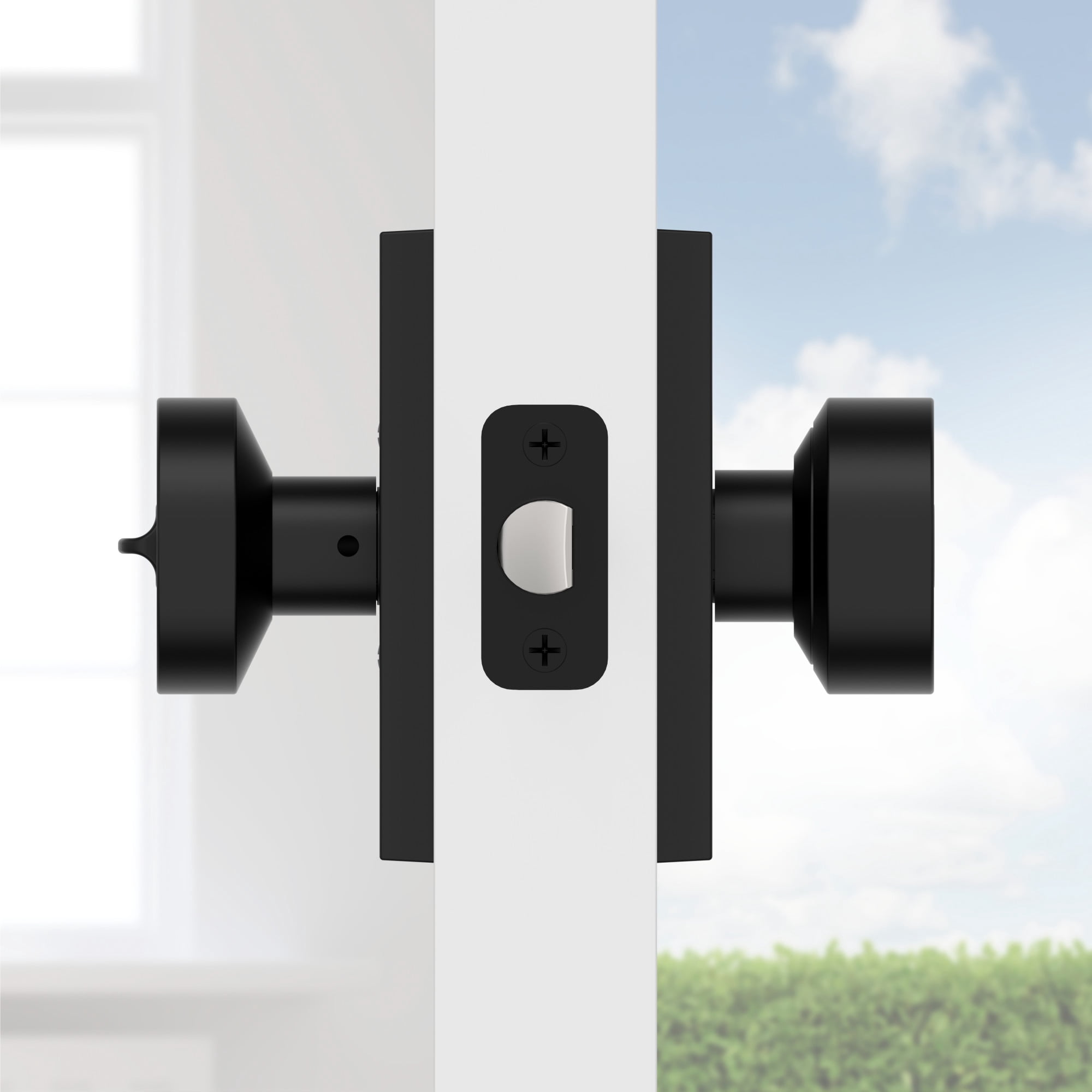 Baldwin ENCONCFR044 Contemporary Single Cylinder Keyed Entry Door Knob Set - Brass