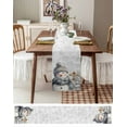 thumbnail image 3 of nqOlkjepod Grey Snowman Christmas Table Runner 72 Inches Long Farmhouse Dress Scarves, Xmas Snowflake Tree Gray Dining Tablerunner for Coffee Table/Kitchen Island/Party Décor, 18" x 72", 3 of 8