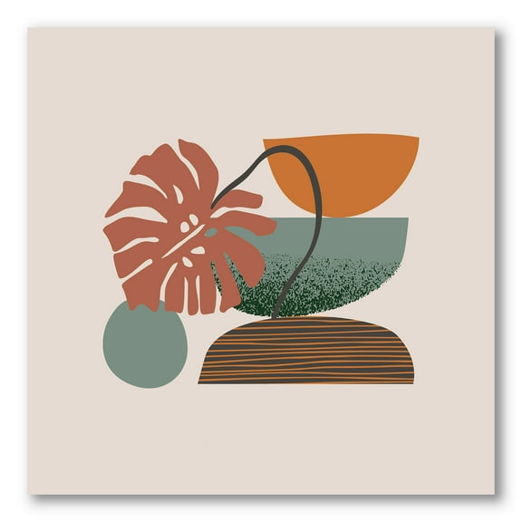 Designart ' Abstract Colorful Geometric Art Collage III ' Modern Canvas Wall Art Print