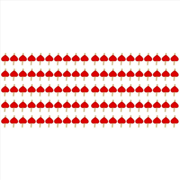 100X un Corazón Amor Ropa de Madera Papel Fotográfico Clavija Mini Pinza para Ropa Clips para Postales Decoración de Boda en Casa Papelería