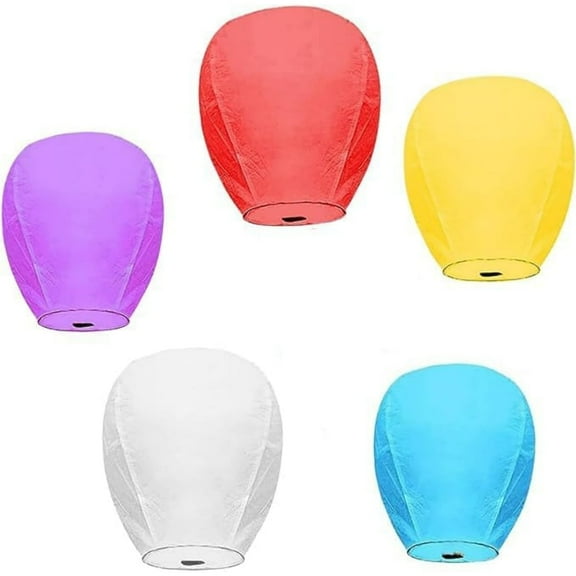 Set of 5Pcs Lanterns,Decorative Paper Lanterns for Holiady to Release in Memorial,Chinese Lanterns Use to Party Events and Memory of Family.(32.3x17.7In)