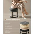 thumbnail image 5 of SONGMICS HOME LUIZ Collection - Ottoman Footstool Round Ottoman Vanity Chair Stool Footrest Side Table Max. Load 660 lb Dove Gray, 5 of 7