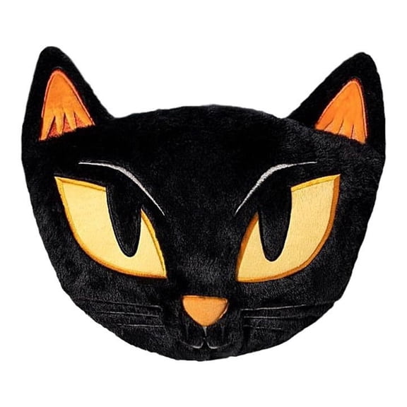 Happy Halloween Cat Shaped Throw Pillow Stuffed Soft Animal Shaped Halloween Cushion Pillow For Bed Couch Sofa Cushion Car (Black 13X10.5 In). Pillow Case Home Decor