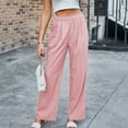 thumbnail image 5 of Quinlirra Womens Pants Dressy Casual Women's Solid Color High-Waisted Casual Wide-Leg Pants, 5 of 5