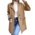 thumbnail image 3 of Abrigo De Punto, Doble Botonadura Diseño De Solapa De Tela Cómoda Cárdigan De Manga Larga Para Mujer Para El Ocio Para La Vida Diaria ANGGREK Caqui XL, 3 of 6