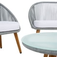 thumbnail image 5 of SAFAVIEH Halcott Outdoor Patio 4 Piece Conversation Set, Grey/White, 5 of 12