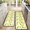 thumbnail image 4 of Kitchen Rugs Sets Of 2,Yellow Lemon Fruit Slices White Pattern Anti Fatigue Kitchen Mat Rugs Non Slip Washable,Decorative Kitchen Floor Mats for Kitchen,Sink,Laundry,17"x47"+17"x47", 4 of 5
