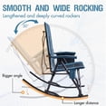 thumbnail image 5 of PORTAL Folding Camping Rocking Chair, Portable Outdoor Rocker with Mesh High Back, Supports 400 lbs, Blue, Set of 2, 5 of 9