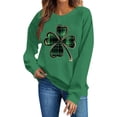 thumbnail image 5 of ClodeEU Womens Saint Patrick's Day Print Sweatshirt ，Classic Long Sleeve Crewneck Pullover Green,Womens Plus XL, 5 of 6