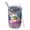Blue Flowers, variant on 12oz Tumblers Misty Forest Landscape Vacuum Insulated Stainless Steel Travel Tumbler Cups Mug with Lid and Straw for Beer,Coffee,Beverages with Cleaning Brush for Cold & Hot Drinks