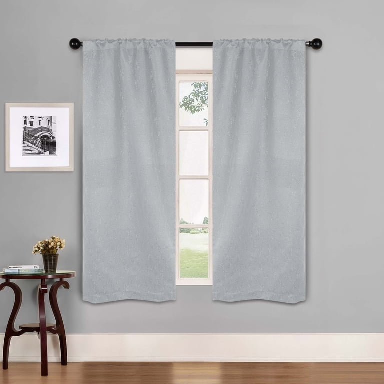 Superior Zuri Blackout Curtain Panel Set 26" x 63" Platinum photo 5