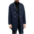 thumbnail image 3 of LWITHSZG Mens Wool Coat Fall&nbsp;Winter Casual Dressy Trench Coats Long Sleeve Going Out Tops Double Breasted Notched Lapel Long Jacket with Pockets, 3 of 9