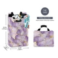 thumbnail image 2 of Yayeee Freestanding Laundry Hamper with Handle Collapsible Large Storage Basket for Clothes, Pastel Purple Marble Pattern, 2 of 7